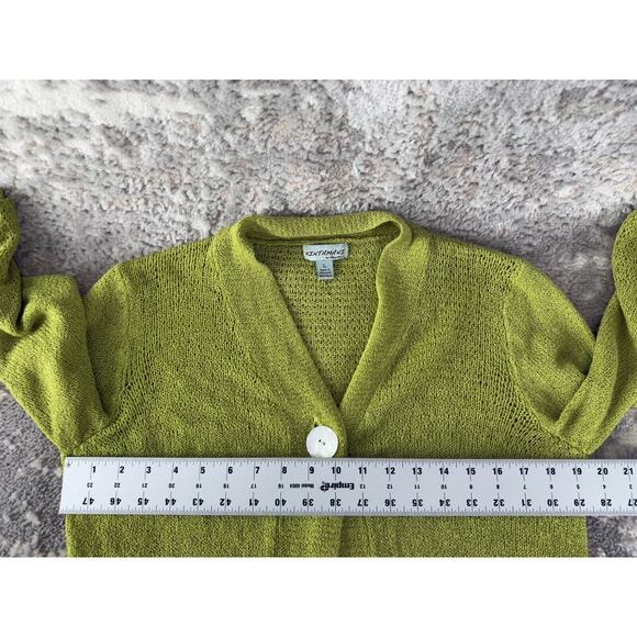 Kintamani Wind River Sz L Single Shell Button Cardigan Loose Knit Sheer Lightwei - Picture 6 of 9